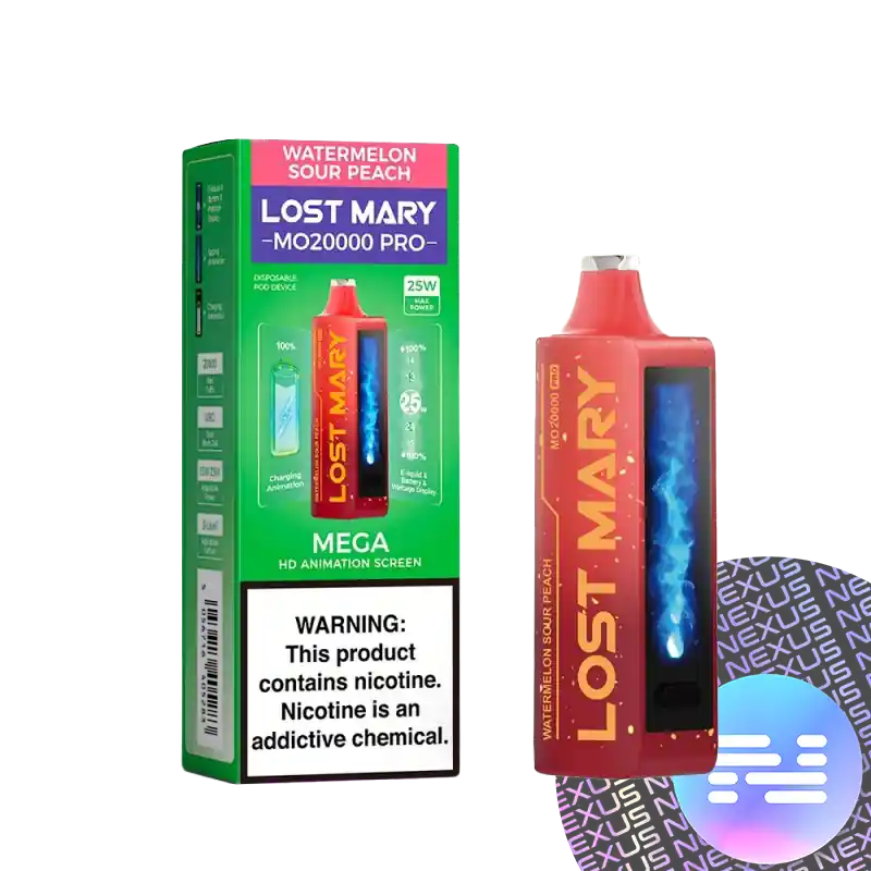 Watermelon Sour Peach Lost Mary MO20000 PRO Disposable Vape - Elf Bar - EBDESIGN