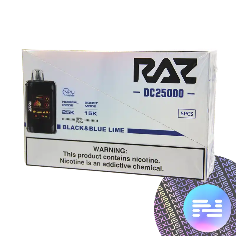 Black & Blue Lime RAZ DC25000 Disposable Vape - Raz Bars