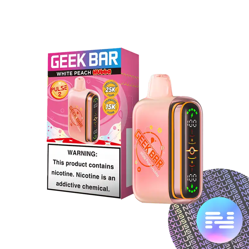 White Peach HUBBA Geek Bar Pulse 2 Disposable Vape - Uncategorized