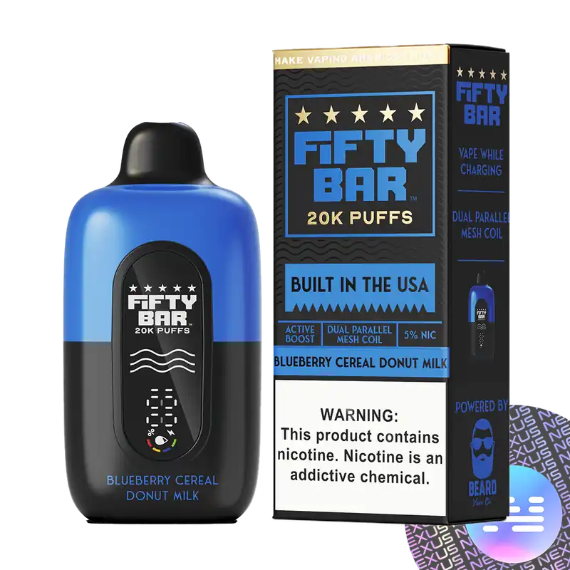 Blueberry Cereal Donut Milk Fifty Bar 20000 Disposable Vape - Fifty Bar Vapes