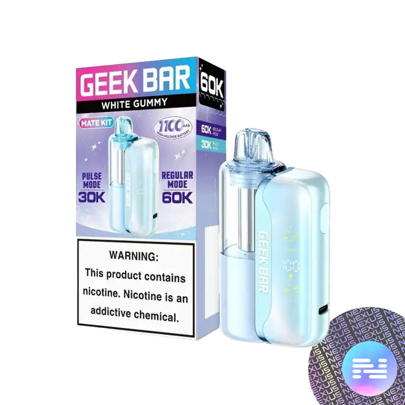 White Gummy Geek Bar MATE 60K Disposable Vape Kit - Uncategorized