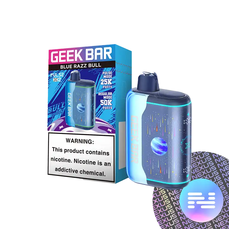 Blue Razz BULL Geek Bar Pulse X 2 Disposable Vape 50K - Uncategorized