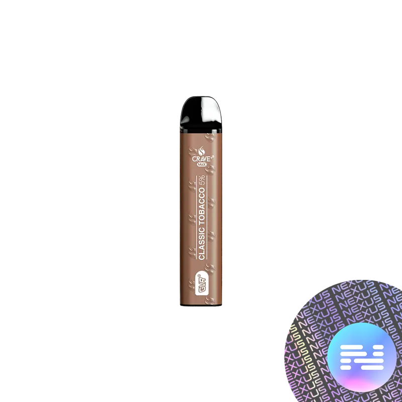 Classic Tobacco CRAVE MAX Mesh Disposable Vape 2500 Puff - Crave Vape
