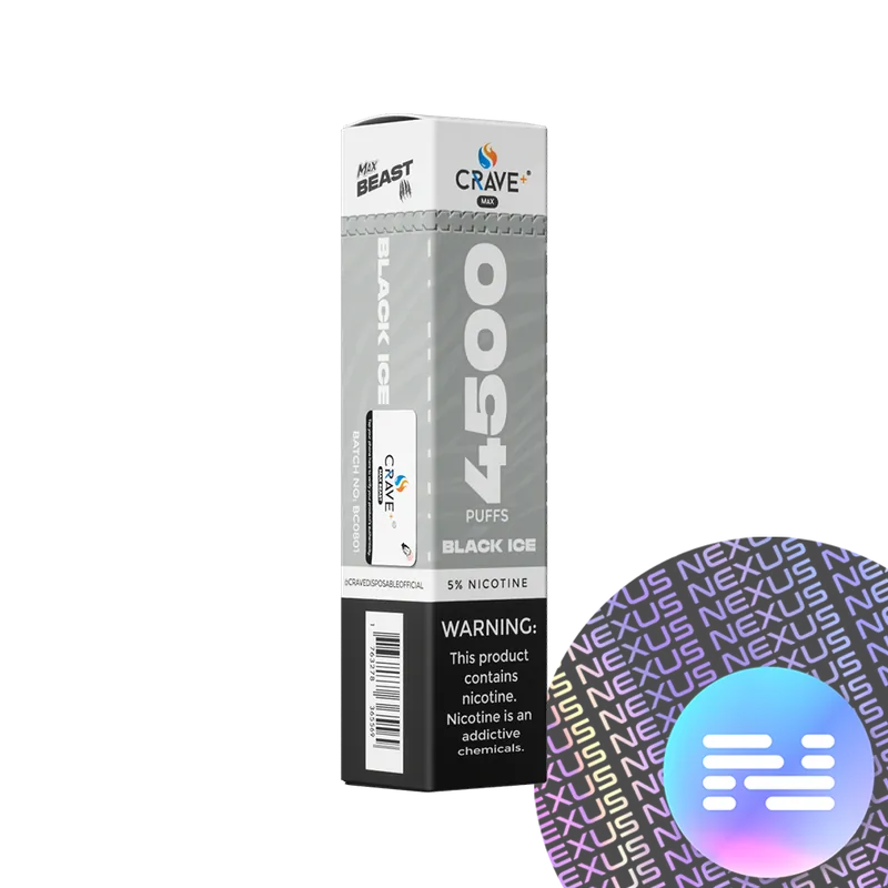 Black Ice CRAVE MAX Beast Disposable Vape 4500 Puff - Crave Vape