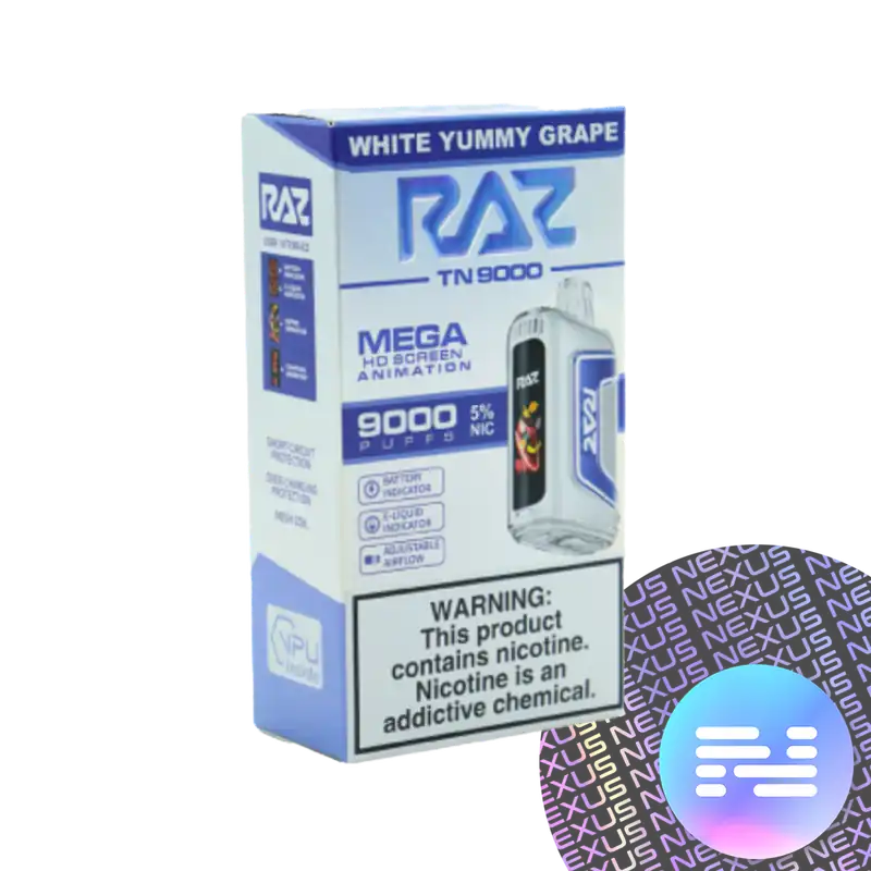 White Yummy Grape RAZ TN9000 Disposable Vape 9000 Puff - Raz Bars