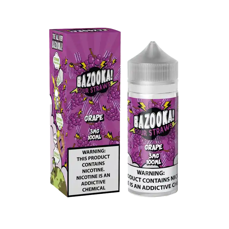 Bazooka Sour Straws E-Liquid Vape Juice 100 ML – Grape