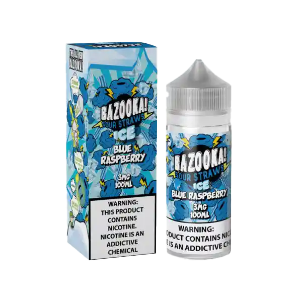 Bazooka Sour Straws E-Liquid Vape Juice 100 ML – Blue Raspberry Ice