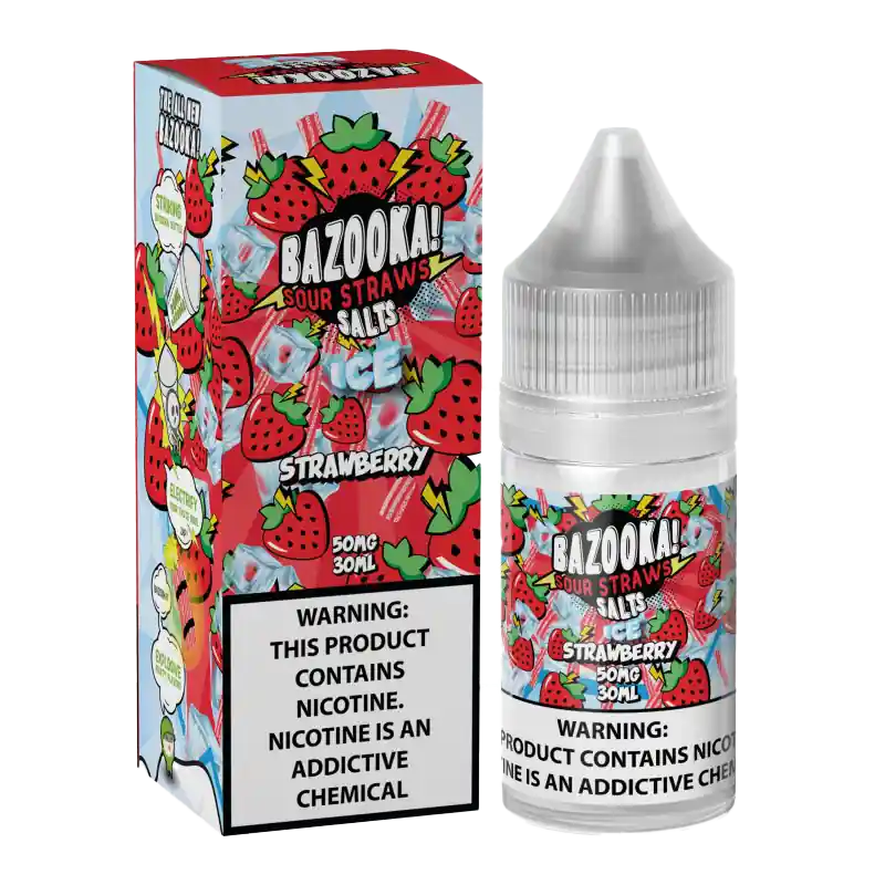 Bazooka Sour Straws E-Liquid 30 ML Vape Juice – Strawberry Ice