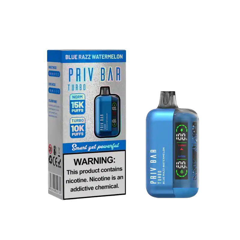 Blue Razz Watermelon PRIV Bar Turbo 15000 Disposable Vape - SMOK Disposable Vapes and Mods | Spaceman Vapes | Priv Bar Vape