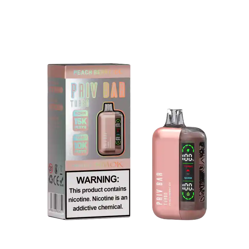 Peach Berry Ice PRIV Bar Turbo 15000 Disposable Vape - SMOK Disposable Vapes and Mods | Spaceman Vapes | Priv Bar Vape