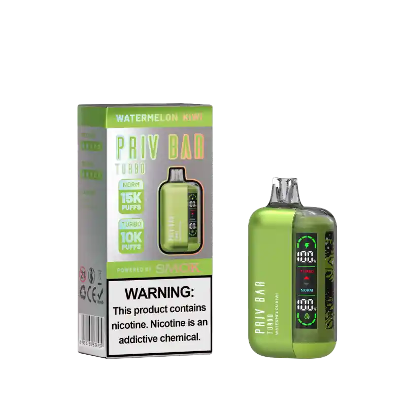 Watermelon Kiwi PRIV Bar Turbo 15000 Disposable Vape - SMOK Disposable Vapes and Mods | Spaceman Vapes | Priv Bar Vape