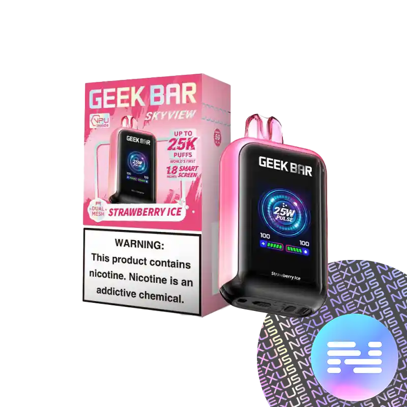 Strawberry Ice Geek Bar Skyview 25000 Disposable Vape - Geek Vape