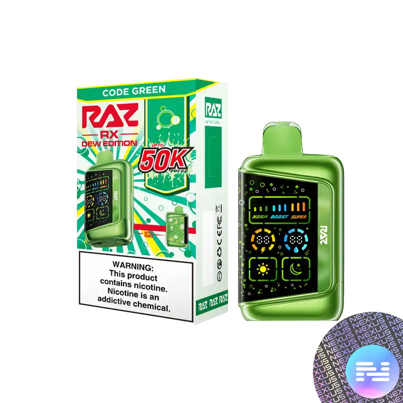 Code Green RAZ RX50K Disposable Vape - Raz Bars