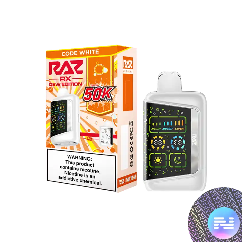 Code WHITE RAZ RX50K Disposable Vape - Raz Bars
