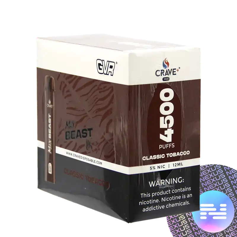 Classic Tobacco CRAVE MAX Beast 4500 Disposable Vape - Crave Vape