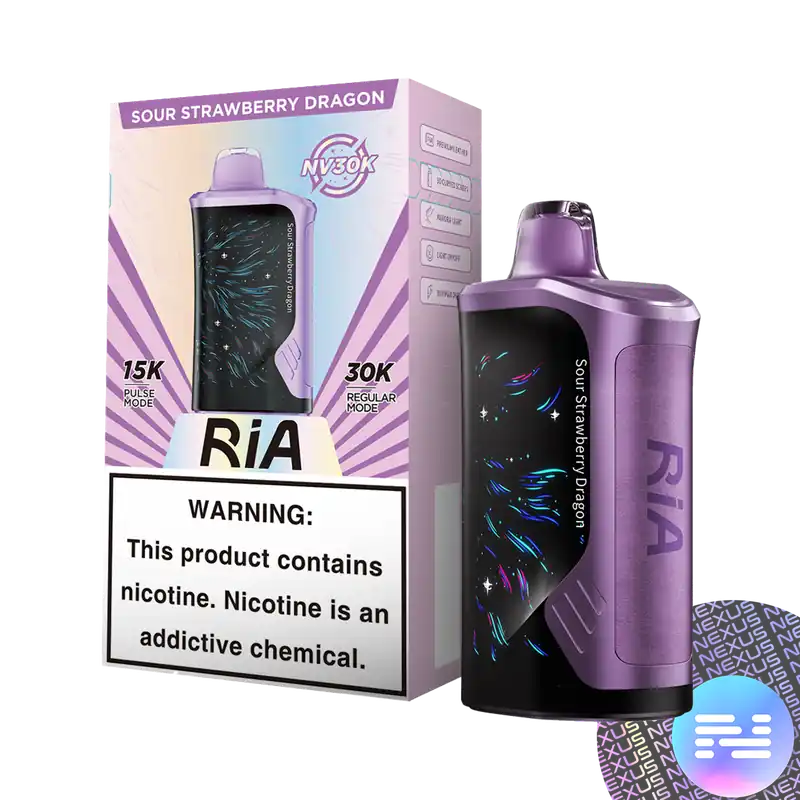 Sour Strawberry Dragon RIA NV30K Disposable Vape by GEEK BAR - All Disposables