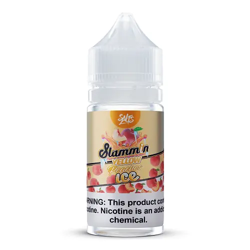 Yellow Peach Ice 30ml Nic Salt Vape Juice – Slammin