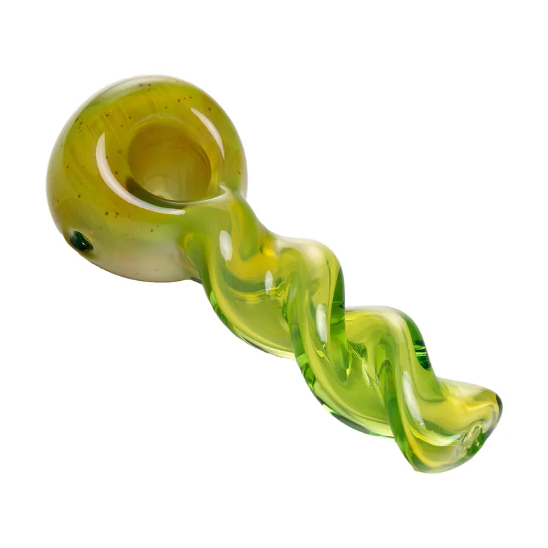 Human Grade Twist Spoon Pipe Model A – Twisted Borosilicate Glass Hand Pipe 4″