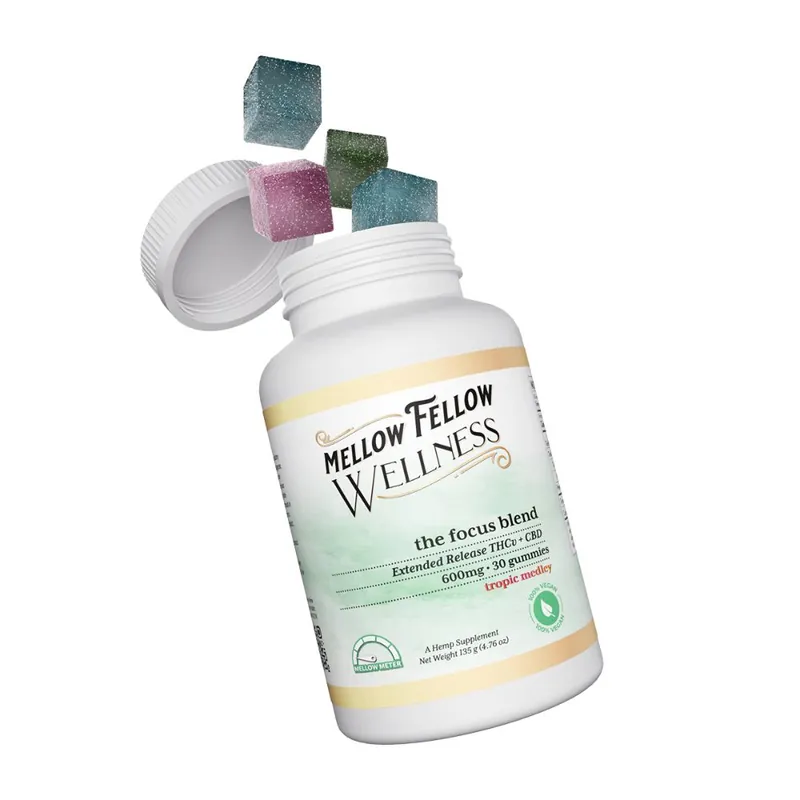 Mellow Fellow Wellness 30pc CBD Gummies Focus Blend Tropic Medley – 600mg