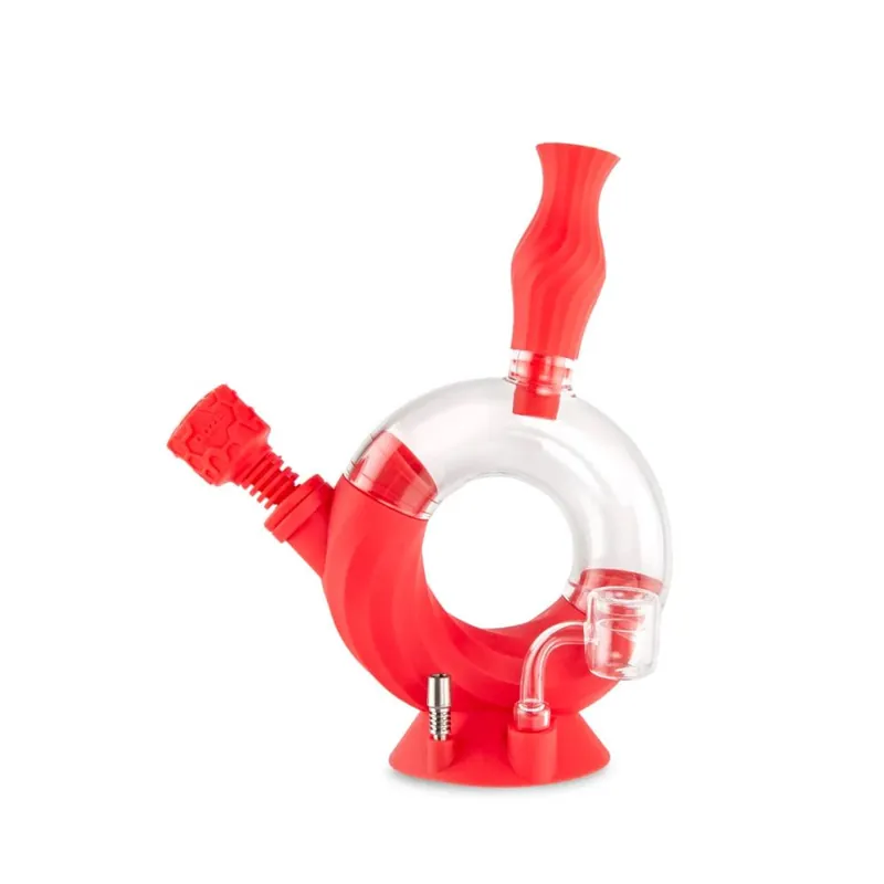 Ooze Ozone Silicone Water Pipe & Dab Straw – 4-in-1 Portable Dab Rig