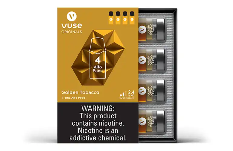 Vuse Alto Pods 5% 4 Pack – Golden Tobacco