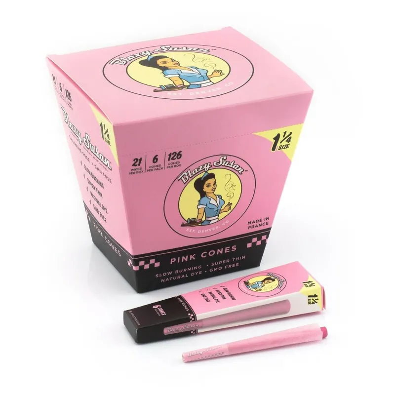 Pink Blazy Susan Cones 1 1/4″ – 126ct Display Box
