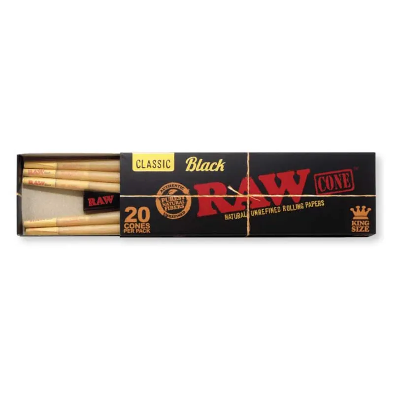 Raw Black Classic King Size Cones – 20 Pack