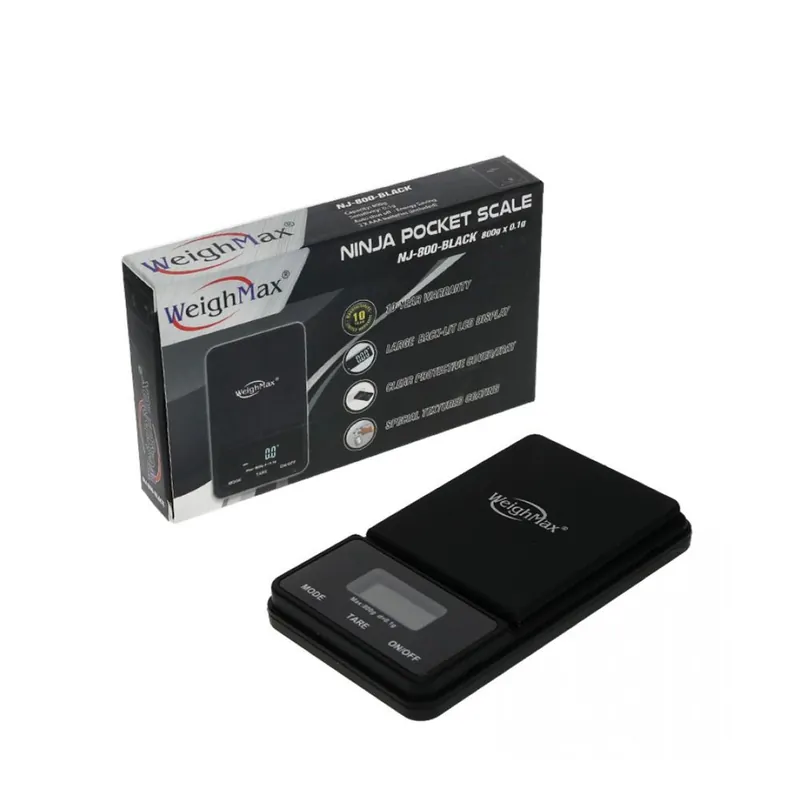 WeighMax NJ-800 Pocket Digital Scale – 800g x 0.1g Precision with Backlit LCD