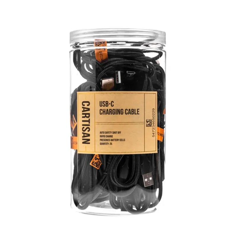 Cartisan USB to USB-C Charging Cables – 25x Jar