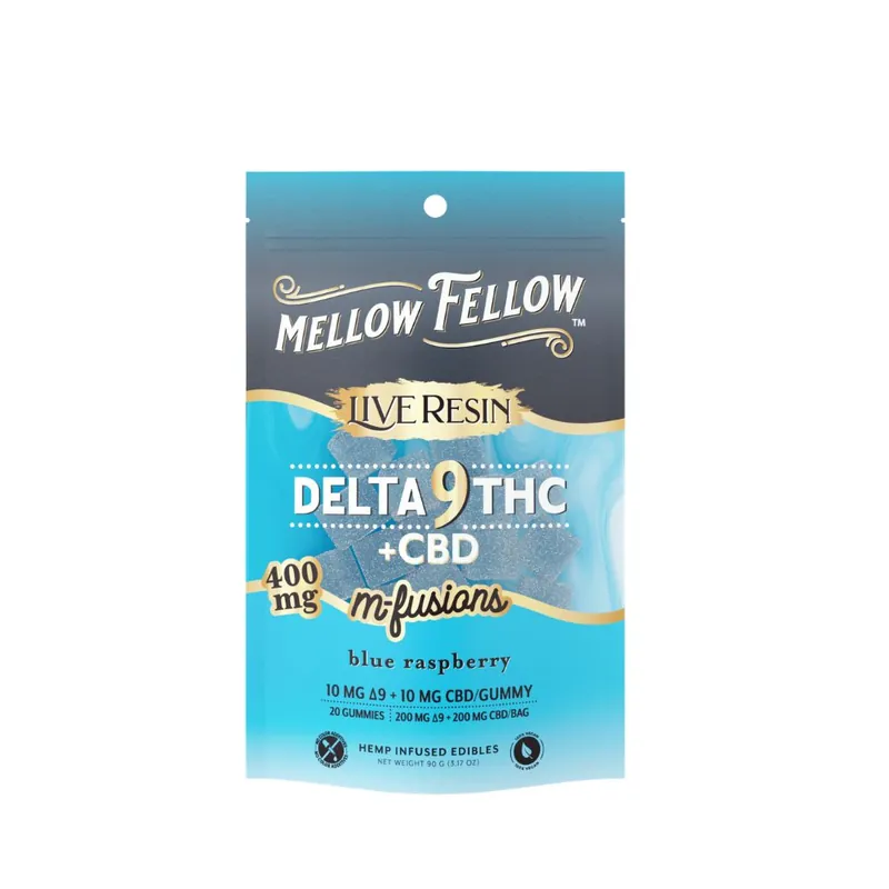 Mellow Fellow Live Resin M-Fusions Delta-9 Edibles – Blue Raspberry 400mg