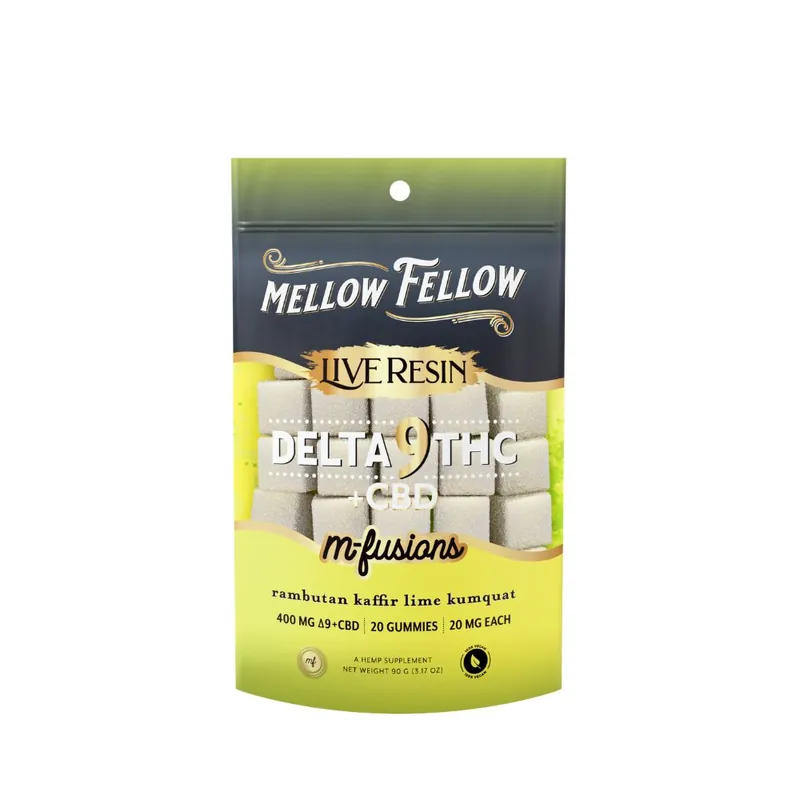 Mellow Fellow Live Resin M-Fusions D9 Edibles – Rambutan Kaffir Lime Kumquat 400mg