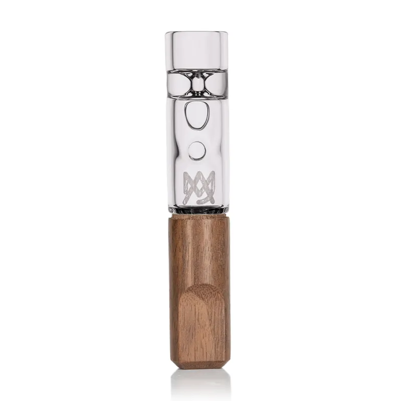 MJ Arsenal Ridge Chillum Alpine Series – Thick Glass One-Hitter with Wood Sleeve