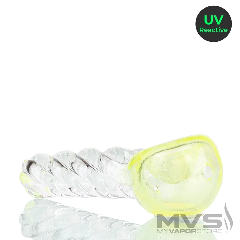 Jellyfish Mini UV Reactive Ribbed Hand Pipe - Jelly fish