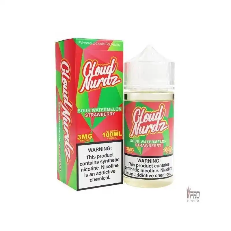Sour Watermelon Strawberry - Cloud Nurdz Synthetic 100mL