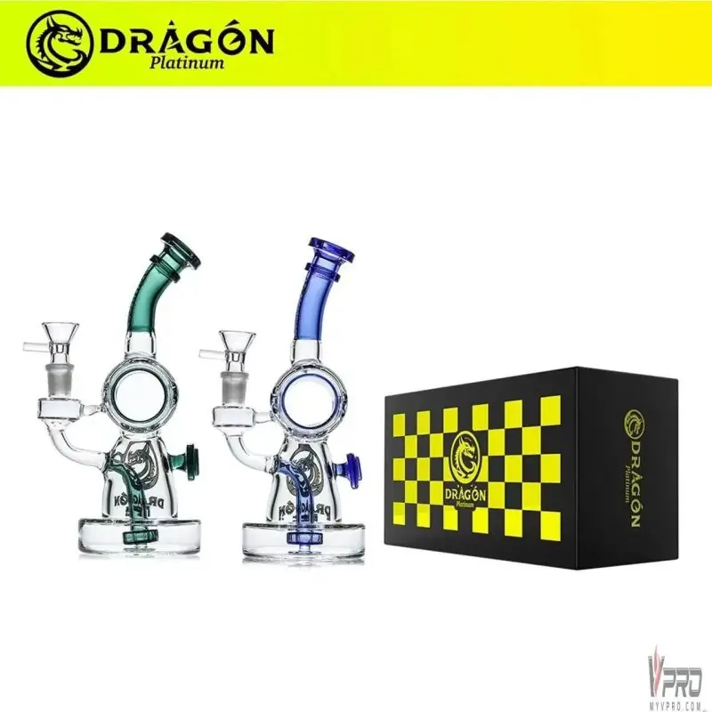 Dragon Platinum Orbital Design Water Pipe - Dragon Glass