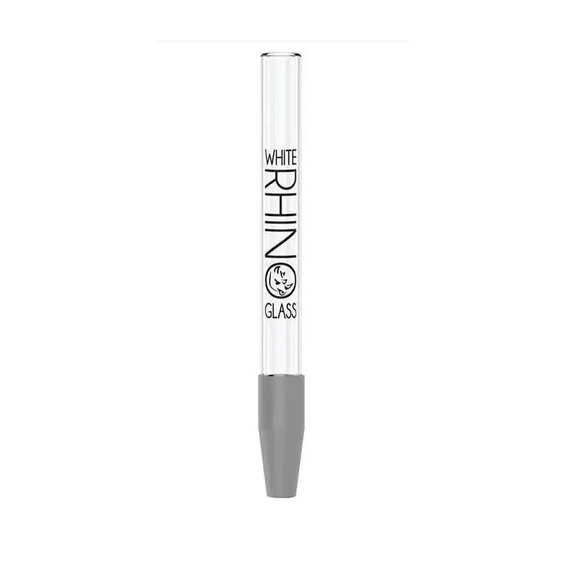 White Rhino Quartz Dab Glass Straw Single