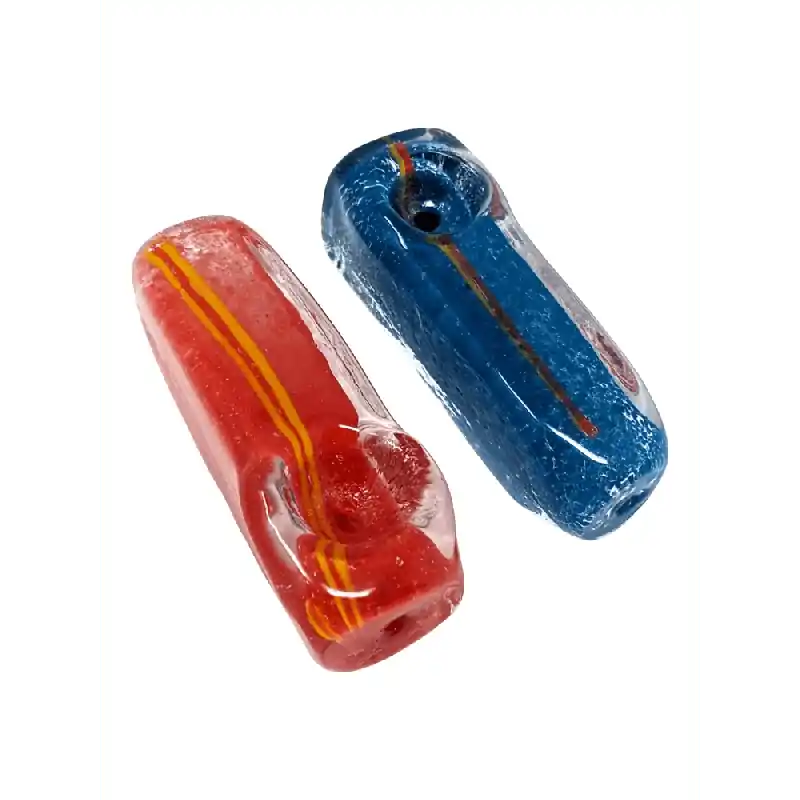 2.5'' Flat Block Rasta Work Frit Peanut Hand Pipe - Skygate