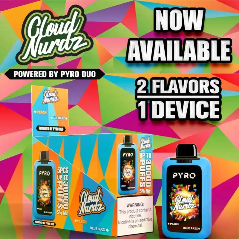 Cloud Nurdz X Pyro Duo 30K Puffs Disposable Vape 5% - Cloud Nurdz E-Liquid