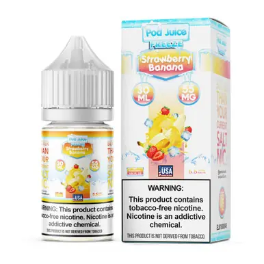 Salt Strawberry Banana Freeze Tobacco Free Nicotine E-Juice 30ml | Pod Juice