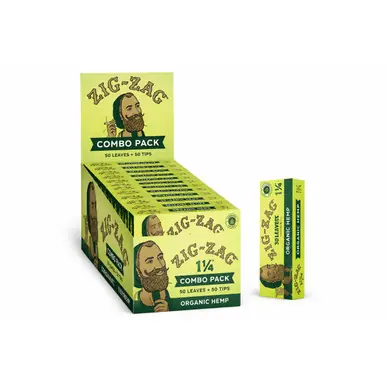 Zig Zag 1-1/4 Papers Carton Pack of 1 | 50 Count Organic Hemp