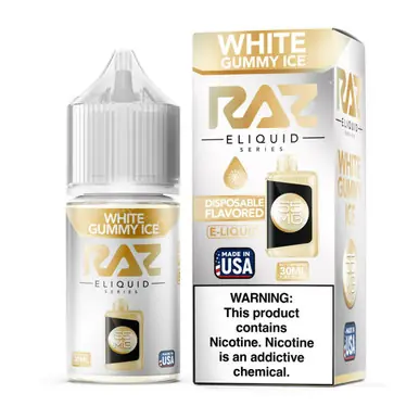 Salt White Gummy Ice Tobacco Free Nicotine E-Juice 30ml | Pod Juice x RAZ