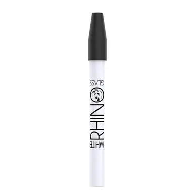 White Rhino White Ceramic Dab Straw w/ Silicone Cap | 25 Count Display