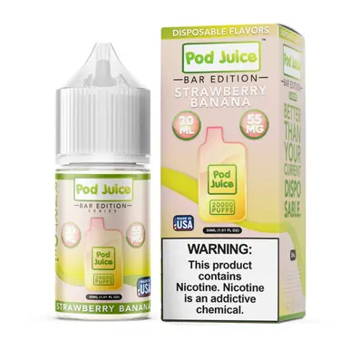 Salt PJ 5000 Series Strawberry Banana Tobacco Free Nicotine E-Juice 30ml | Pod Juice