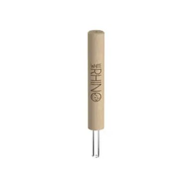 White Rhino Wood Dab Straw w/ Silicone Cap | 12 Count Display