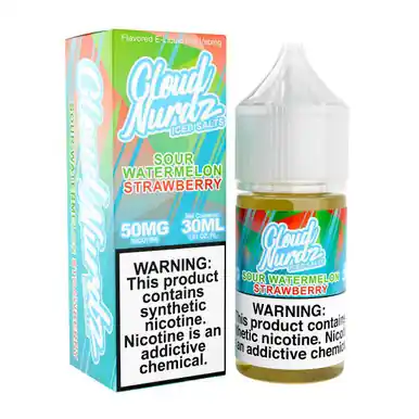 Salts Iced Sour Watermelon Strawberry Synthetic Nicotine 30ml E-Juice | Cloud Nurdz