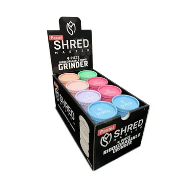 Shred Master Hemp Grinder 4PC Pastel | 16 COUNT