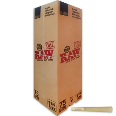 Raw 1-1/4 Cones | 75 COUNT Classic