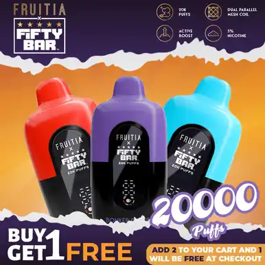 Fruitia x Fifty Bar Disposable | 20K Puffs (Buy 1 Get 1 Free)