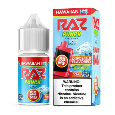 Pod Juice X Raz Salt Punch Edition Hawaiian Ice Tobacco Free Nicotine 30ml Salt E-Juice