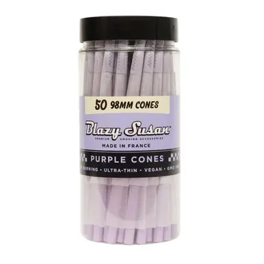 BLAZY SUSAN CONES 98MM PURPLE JAR | 50 COUNT
